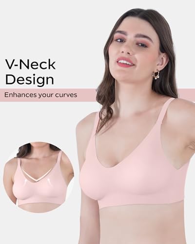 Image of Tweens Seamless Bonded Lightly Padded Invisibra for Women, Full Coverage, Elastic-Free Design, Invisible Fit, Polyamide Fabric | Pack of 1 |