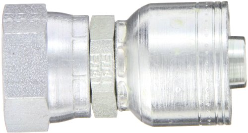 Image of Aeroquip 1AA12FJ10 Carbon Steel Global TTC (Thru the Cover) Crimp Hose Fitting Female JIC Swivel, Straight, 5 /8 inch Hose ID, 1-1 /16 inch - 12 Thread