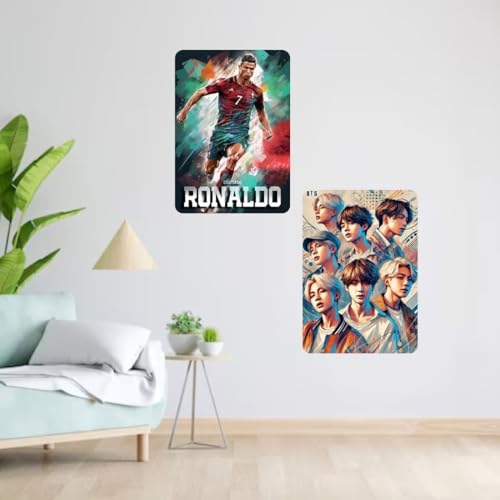 Image of Zesta Bathroom Decor Items Washroom Decor Tin Sign | Aesthetic Posters Wall Poster for Bedroom | Magnetic Cafe Decoration Items /Restaurant Decorations Items | Quirky Home Decor Bar Accent (Ronaldo)