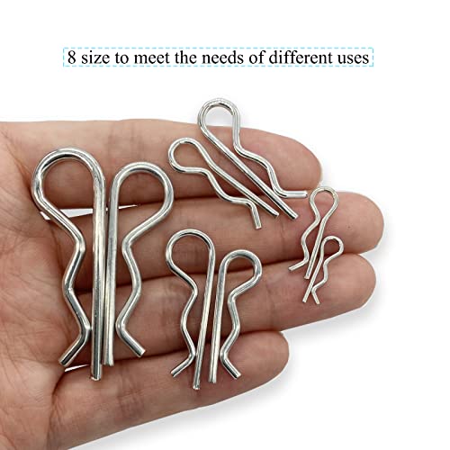 Image of 75 Pcs Hitch Pin Clip R Clips Retaining Pins Tractor Cotter Pin Hair Pin Assortment Spring Clip Retainer Pins Hitch Keeper Pins Kit for Dolly Pins /Trailer Pin Clips /Hand Ttruck Pin Replacement