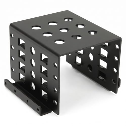Bewinner 2,5-Zoll-HDD-SSD-Montagehalterung mit 4 Einschüben, 2,5-Zoll-FestplattenFach aus Aluminium, 2 Mm Dicke Festplatten-Montagehalterung für 2,5-Zoll-IDE-HDD-SSD (Schwarz)