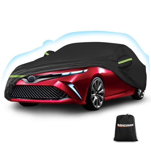 BIGACOVER Car Cover Custom Fit for Toyota Camry 1996-2023 All Weather Heavy Duty Protection Outdoor Durable Full Car Covers Windproof with Door Zipper and Storage Bag(Up to 194")