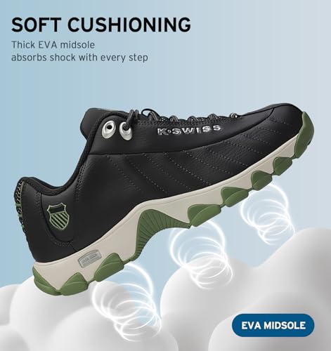 Image of K-Swiss Men's ST329 CMF Sneaker, Wide Tennis Walking Shoes Leather Upper
