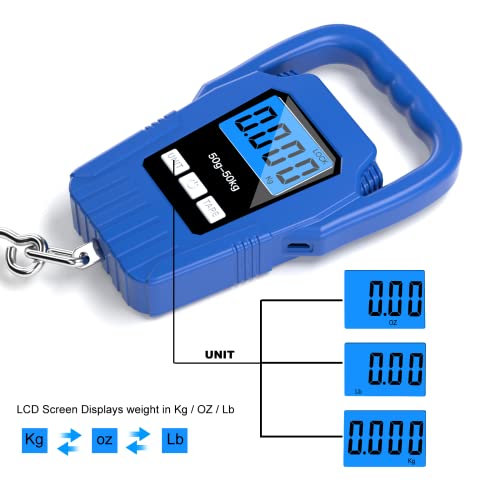 SKEAP Balança De Peixe Digital Balança Suspensa Balança De Pesca, Balança De Bagagem 110Lb/50Kg, Alç