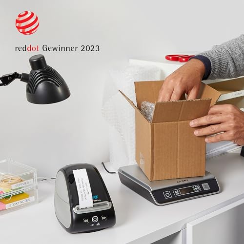 DYMO Etikettendrucker LabelWriter 550 Turbo | Beschriftungsgerät mit Hochgeschwindigkeits-Thermodirektdruck | automatische Etikettenerkennung | druckt mit USB-/LAN-Anschluss | EU-Stecker