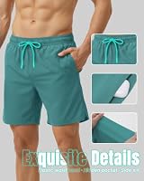 7 Inch Men Swim Trunks mid-Thigh Compression Liner Zipper Cove Pocket Quick Dry Swimwear Swimsuit Bathing Suit Water Sports Exercise Fitness Football Active Gear Wear Attire Clothes Outfit Apparel — image 4