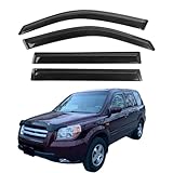 Rain Guards Compatible with 2003-2008 Honda Pilot, Durable Acrylic Slim Style Window Visor Rain Guard, Side Window Deﬂector for Honda Pilot Accessories 4 Pieces 2004 2005 2006 2007