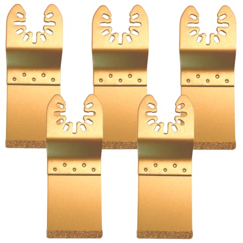 Paquete de 5 cuchillas multiherramienta de corte final de carburo de 35 mm para ladrillos, yeso y lechada, juego de sierra de corte compatible con Dremel Fein Multimaster Makita, etc Cover