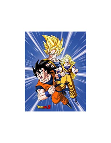 Halantex Dragon Ball Z Fleece Blanket Throw | Goku Design Soft Blanket | Perfect For Any Bedroom 100% Polyester 130 X170 Cm #TOP2