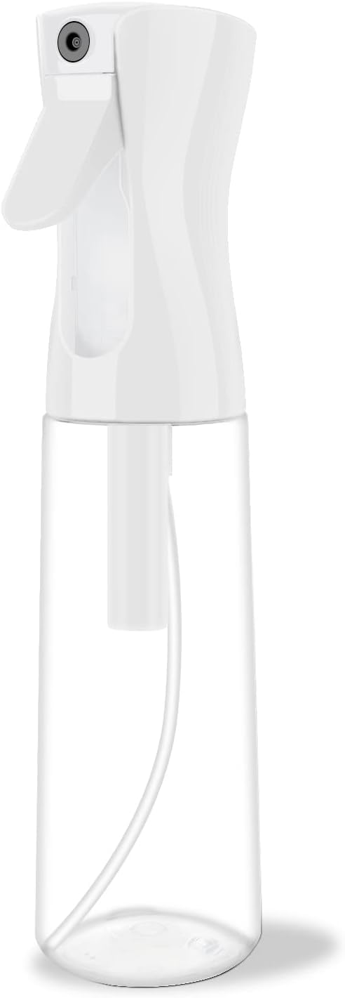 Ballotte Fine Mist Spray Bottle, 300ml Continuous Spray, Multi-Purpose Cleaning & Styling (Transparent White)