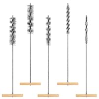 5 Stück Bohrlochbürste Set,8mm/12mm/16mm/20mm/25mm T-Griff-Rohrbürste Rund Lochbürste Reinigungsbürste,Pfeifenreiniger Bürste für Schlagbohrmaschinen,Effiziente Bohrlochreinigung