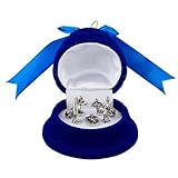 Needzo Small Nativity Scene for Christmas in Blue Bell Shaped Keepsake Box, Holiday Religious Figurines, 5 Piece Set, 3/4 Inch