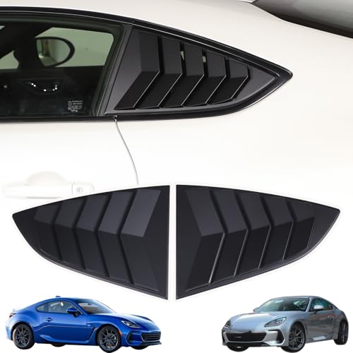 Window Louvers Air Vent Grill Trim Compatible with Subaru BRZ ZD8,Toyota 86 GR86,Scion FR-S 2022-2025,Rear Side Window Louver Scoop Sun Shade Cover,ABS Plastic 2PCS (Matte Black)
