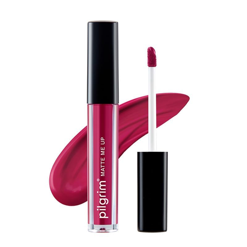 Image of Pilgrim Liquid Matte Lipstick - Kinky Pink | Lipstick for Women with Hyaluronic Acid & Spanish Squalane | Transferproof, Long Lasting & Non Drying with Hydrating Ingredients 3gms