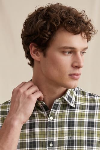 Image of Peter England Men's Checkered Cotton Shirt | Smart Casual | Full Sleeves