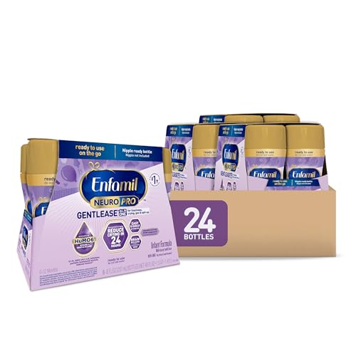 Image of Enfamil NeuroPro Gentlease Baby Formula, Infant Formula Nutrition, Brain Support that has DHA, HuMO6 Immune Blend, Designed to Reduce Fussiness, Crying, Gas & Spit-up in 24 Hrs, 8 Fl Oz, 24 Bottles