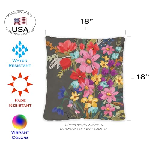 Taie d'oreiller Bouquet coloré Toland housse coussin 45x45 cm