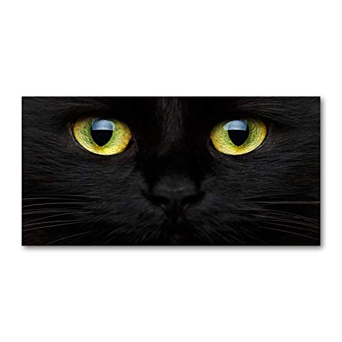 Fond de hotte 100x50cm aux yeux de chat jaune pour sublimer votre espace de cuisson