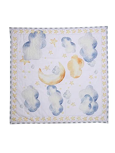 Image of Baby Jalebi Personalized Reversible Soft Organic Cotton Baby Blanket (Up in The Clouds, Initials inchT inch)
