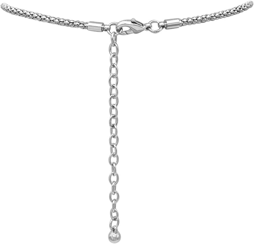 Rosemarie & Jubalee Women's Stunning Polished Metal Seashell Crystal Necklace And Earrings Set, 15"+3" Extender