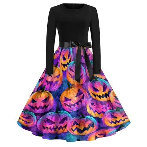 Vestido retro de Halloween para mujer ideal para fiestas temáticas y cenas de otoño