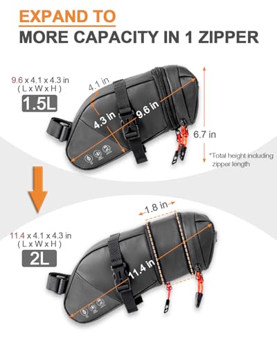 Duanosie Expandable Bike Seat Bag