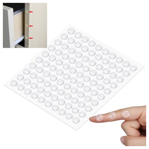 Clear Rubber Furniture Bumper Pads, 100-Pack Self-Adhesive Sound Dampeners, Protect Tables & Glass, Transparent