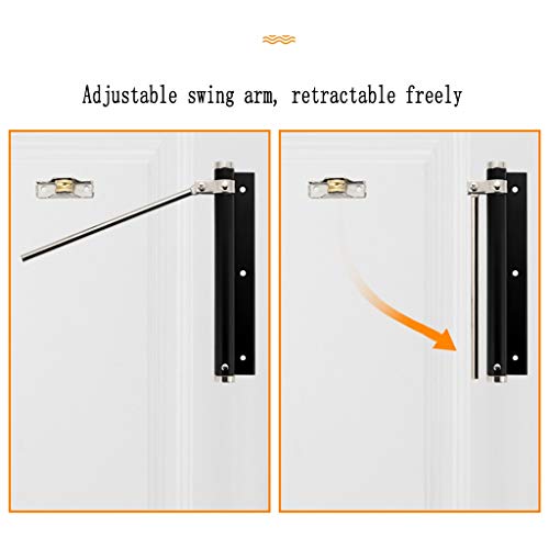 Cierrapuertas automático, mecanismo de puerta de cierre automático ajustable, aleación de zinc resistente para un cierre seguro, fácil instalación