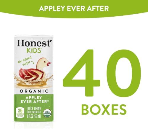 Honest Kids Appley Ever After, Organic Juice Drink, 6 Fl oz Juice Boxes, Pack Of 40, Apple — view 3