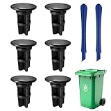 CHENNAN 6 Stück Befestigungen für Mülltonnendeckel Scharnierstifte für Mülltonne 240 Liter Mülleimerdeckel Kunststoff-Scharnierstifte Mit Brechstange,43 x 18 mm,Kompatibel mit Otto/ESE (Schwarz 6pcs)