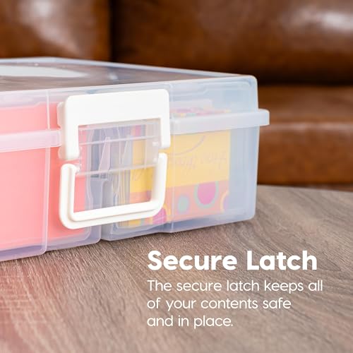 IRIS USA 4" x 6" |Made in USA| 2-Pack Photo Organizers and Picture Storage Box with Handle, 16 Inner Cases/Containers for Tasks, Stickers, Ephemera, & Flashcards - Clear by IRIS USA - Image 4