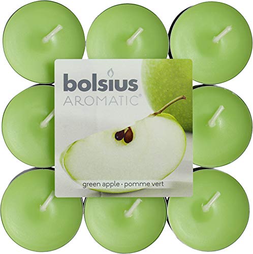 Bolsius Pack 18 Fragranced Tea Lights Green Apple #TOP14