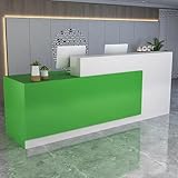 Generisch Empfangstresen mit abschließbaren Schubladen, Holz-Rezeptionstresen für Büro, Schönheitssalon und Lobby – Grün L 120 cm, moderner Empfangstresen