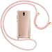 Produktbild mtb more energy® Handykette kompatibel mit Nokia 1.3 (5.71'') - rosa/Gold - Smartphone Hülle zum Umhängen - Anti Shock Full TPU Case