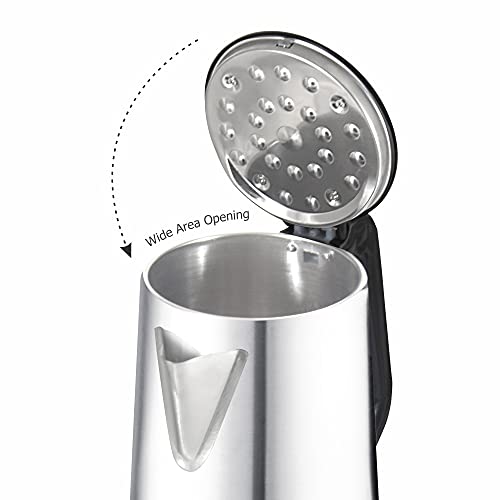 Image of BALTRA Eager Electric Cordless Kettle 1500 Watt 2.5 Ltr Capacity with Stainless Steel Body, Automatic Power Off, Concealed Heating Element, Heat Resistant Handle, Travel Friendly Electric Kettle