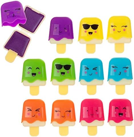 Expressions girl Mini Popsicle Kids Lip Gloss Set, 12-Piece Mini Novelty Lipgloss for Teen Girls and Kids Fruity Flavors, Non Toxic, Kid Friendly, Party Gift, Best Friend