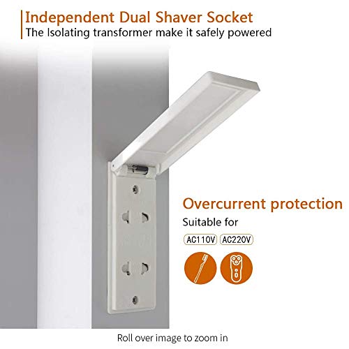 TMEE LED Illuminated Bathroom Mirror Cabinet with Anti-fog Function Shaver Socket and Sensor led Strip Light Switch For Makeup Cosmetic Shaver Charging