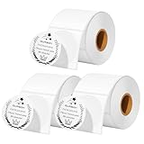 QUASON Runde Thermo-Etiketten, 7,6 cm, Weiß, Mehrzweck-Thermoaufkleber für kleine Unternehmen, BPA-frei (900 Etiketten/3 Rollen)