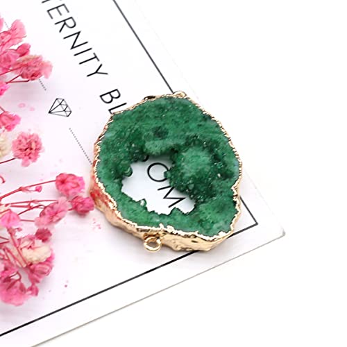 Le Sky Natural Druzy Stone Connectors Colorful Irregular Geode Agate Link For Jewelry Making Necklace 5 Pcs #TOP5