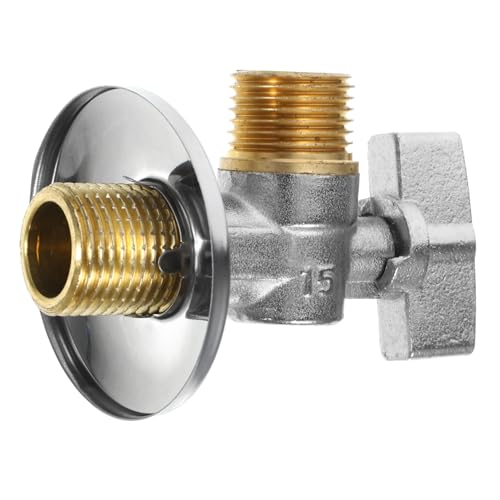 LIFKOME Válvula de Cierre de Ángulo de Cobre Alta Presión Resistente la Corrosión Control de Flujo para Ducha y Jardín Fácil Instalación para Baño y Lavabo