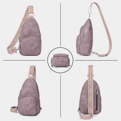 Image of CLUCI Sling Bag for Women, Vegan Leather Fanny Pack Crossbody Bags for Women, Chest Bag With Guitar Strap
