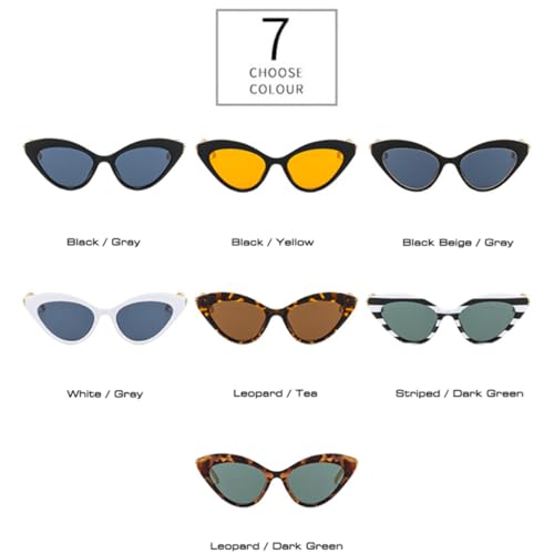 Lunettes de soleil œil de chat rétro avec chaîne en métal chic - 5