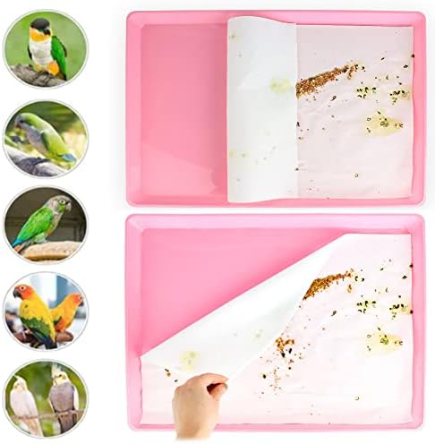 Firdnyohs 100PCS Bird Cage Liner Papers — top-down angle highlighting key features