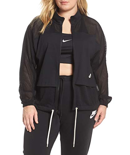 Nike Women's Plus Size Sportswear Mesh Jacket Black XX-Large