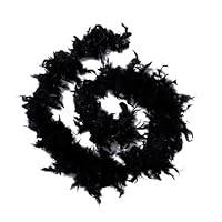 Federboa Schwarz Geburtstagsfeier Mädchen,Boaschwarz für 20er Jahre Style Damen,Federschal Kostüm Karneval20er 2m,Feder Boa für Straßenfasching,Geburtstagsfeier,Konzert,Weihnachtsfeier