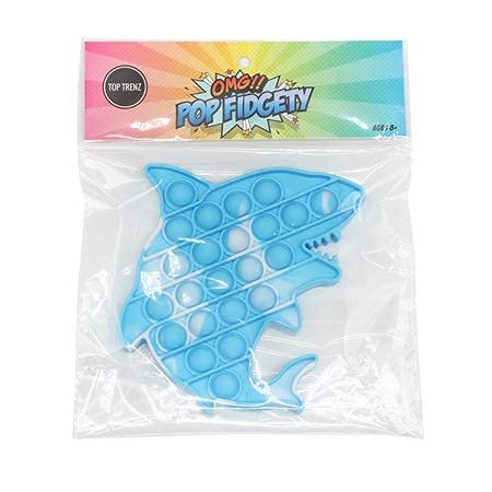 Top Trenz Omg Pop Fidgety Bubble Fidget Toy Stress Relief Anxiety Boredom 5" (Shark - Tie Dye) #TOP5
