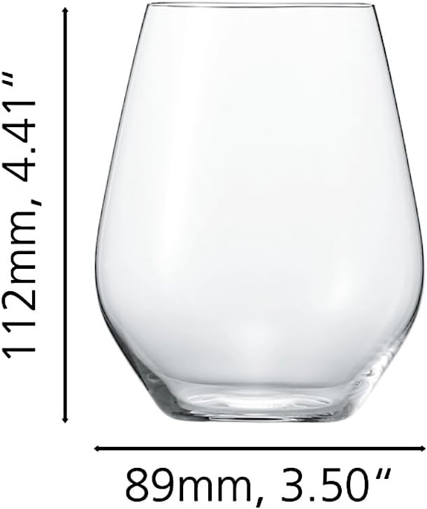Spiegelau Authentis Casual 4800291 Glasses Set of 6 460 ml Crystal Glass Water Glasses Dishwasher Safe