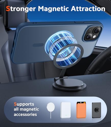 Image of FNTCASE for iPhone 15 Plus Case: Matte Magnetic Phone Cases Compatible with Magsafe Slim Anti Yellowing Rugged Shockproof Protective Translucent Cell Phone Cover (C-Blue)