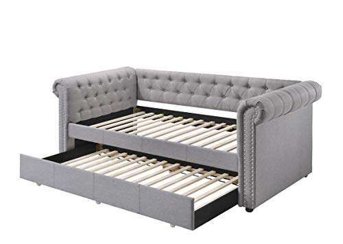 ACME Justice Daybed & Trundle (Twin Size) - - Smoke Gray Fabric