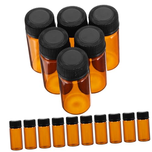 WRITWAA 100Piezas Vidrio para Esenciales Tapón Perforado De Loción y Dispensadores para Muestras y Emulsiones